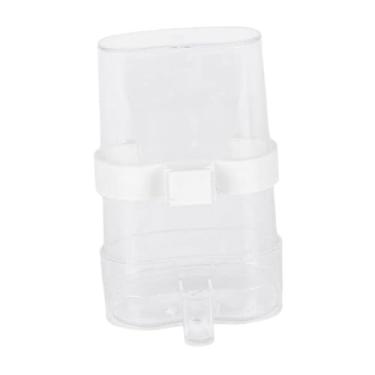 Imagem de Generic Alimentador de pássaros transparente anti-sujeira para papagaios, copo bebedor de água, fácil instalação para papagaios de estimação, periquitos,