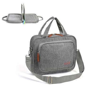 Imagem de TT TYTX Capa Para Bíblia Com Alça De Ombro, Estojo Livros, Bolsa Igreja, Compartimentos Caneta E Bolso Zíper, Cinza