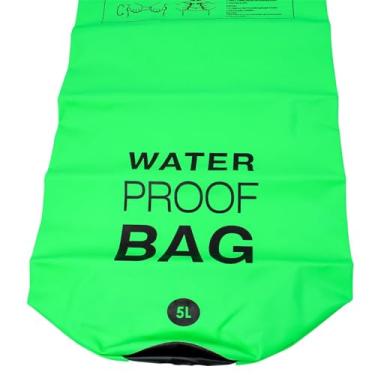 Imagem de Bolsa Impermeável Saco Estanque 5L, Material PVC, com Alça Ajustável, Verde