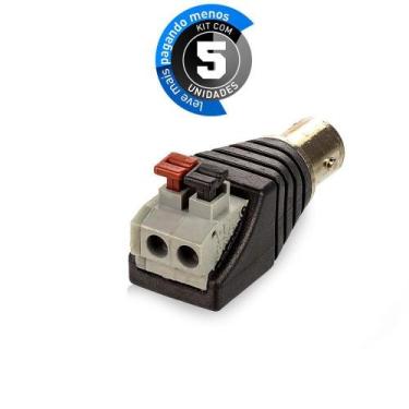Imagem de Conector Borne Bnc De Pressão Fêmea - Kit Com 5 - Cirilo Cabos