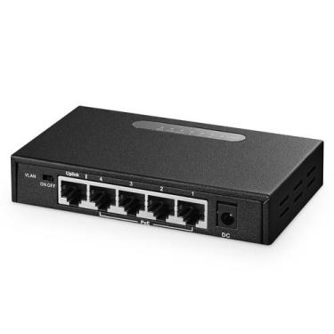 Imagem de Switch POE Gigabit Binardat 5 portas 4 POE+ 1000 Mbps 65 W