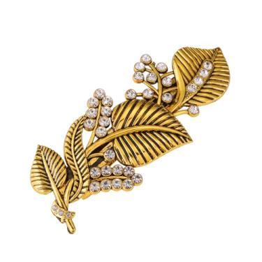 Imagem de KKJOY Grampos de cabelo vintage com folhas presilhas de cabelo feitas à mão com clipe de mola de metal, acessórios de cabelo de casamento para mulheres e meninas