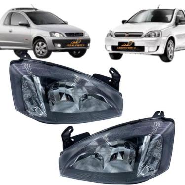 Imagem de Par Farol Corsa Montana 2003 2004 Á 2012 Mascara Negra - RF 
