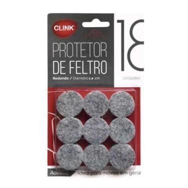 Imagem de Protetor de Feltro Redondo Adesivo Móveis Clink Kit 18 Peças