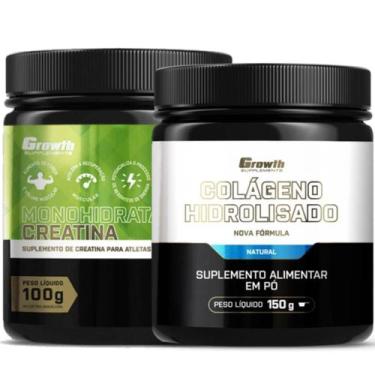 Imagem de Creatina Pura 100g Monohidratada + Colágeno Pó 150g Growth