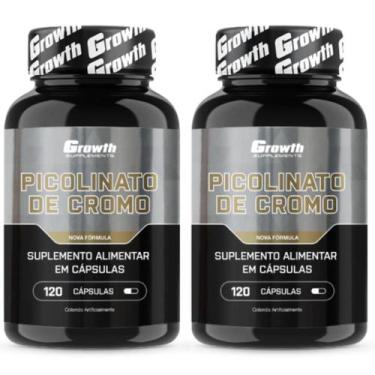 Imagem de Cromo Picolinato 120 Cápsulas Growth Supplements Kit 2 Potes