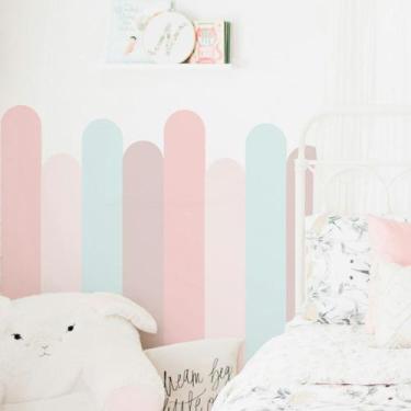 Imagem de Adesivo Arco Meia Parede Rosa - Grudado