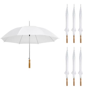 Imagem de Anderson Umbrella Guarda-chuva de casamento - guarda-chuva de 122 cm - aberto manualmente - pacote com 7 (branco)