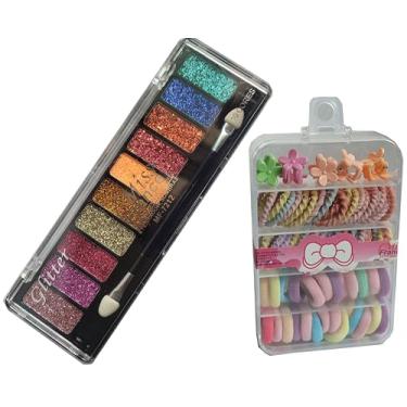 Imagem de Paleta de Sombras Infantil com Gliter e Kit de Elásticos Infantil