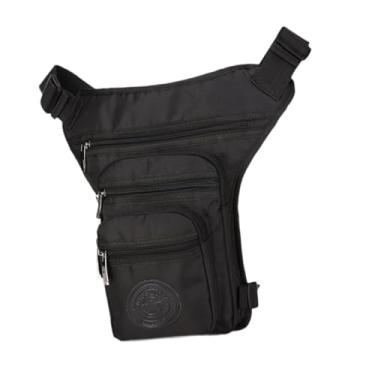 Imagem de simhoa Pochete masculina, bolsa de cintura, bolsa de perna portátil à prova d'água, de quadril, pochete para ciclismo, caminhada, ciclismo, viagens, Preto