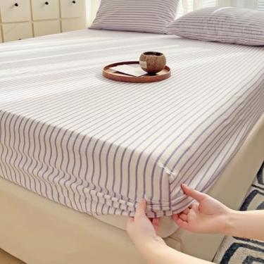 Imagem de Lençol De Baixo Único, Lençóis De Algodão Lavado De Cor Sólida Fácil De Cuidar, Damasco Cremoso, Creamy Pink, Single (120x200cm)