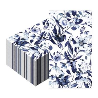 Imagem de 40 guardanapos de papel florais aquarela, guardanapos florais para convidados, toalhas de mão descartáveis de flores silvestres vintage papel decorativo para banheiro, casamento, festa de aniversário