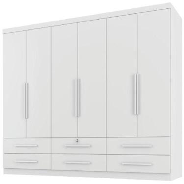 Imagem de Guarda Roupas Casal 6 Portas 6 Gavetas Maximus Zanzini Branco - ZANZIN