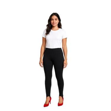 Imagem de Calça Legging Feminina Flanelada Com Pezinho Preta - Breeza Store