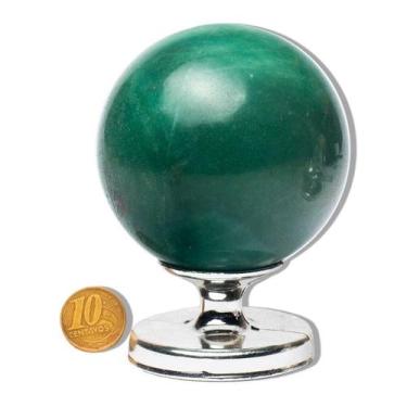 Imagem de 01 Esfera Quartzo Verde Natural 10 a 15cm 500 a 700g Tipo A - Cristais