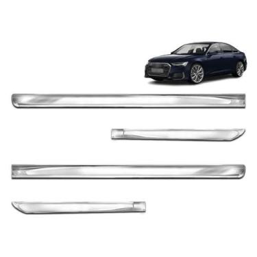 Imagem de Friso Lateral A6 2020 2021 2022 2023 Kit Cromado Espelhado - Shekparts