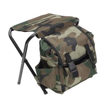 Imagem de YIJU Mochila dobrável multifuncional compacta, resistente e estável, com vários bolsos, cadeira de pesca para viagens ao ar livre, acampamento e pesca