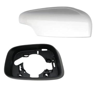Imagem de Capa de espelho retrovisor lateral externo, conjunto de acabamento de moldura, caixa compatível com Volvo XC60 2009 2010 2011 2012 2013(White Cap Frame R)