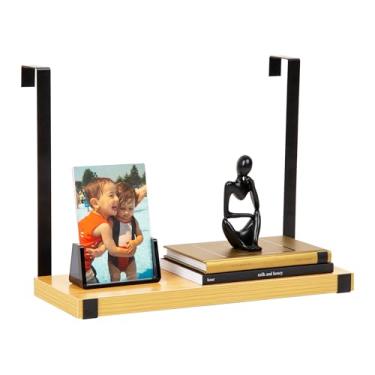 Imagem de Mind Reader Organizador de prateleira de cubículo suspenso, prateleira de cubículo para material de escritório, plantas e decoração, fácil de instalar, MDF e metal, 40 cm C x 14,6 cm L x 29,8 cm A