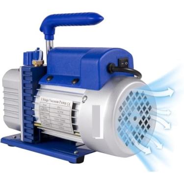 Imagem de Bomba De Vácuo De Ar Bomba De Vácuo De Refrigeração De 1 Estágio Com/Sem Medidor De Coletor 1.8cfm-12cfm Refrigerante Ar Condicionado Hvac Manutenção, 4.8cfm 1-3hp Gauge, 1
