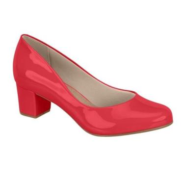 Imagem de Sapato Scarpin Salto Baixo Social Beira Rio Conforto 4777409, Vermelho