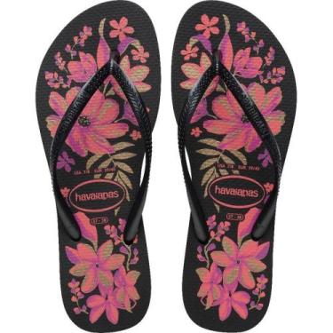 Imagem de Chinelo Havaianas Feminino SLIM Organic 35/36 PRETO/OURO (PAR)