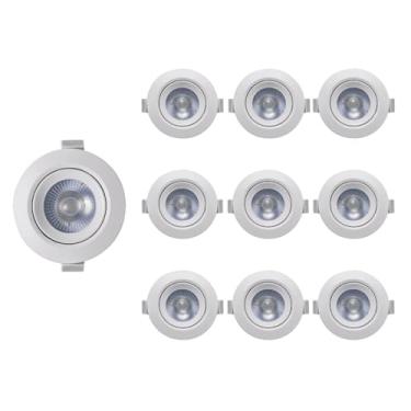 Imagem de kit 10 Spot Led Embutir Redondo 5w 3000k Branco Quente Bivolt