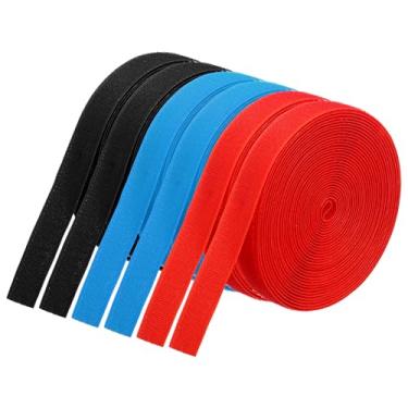 Imagem de PATIKIL Tiras de marcador de carpete de 6 metros, 6 rolos de tiras de carpete de nylon, fita de gancho para decoração de chão de sala de aula, educação de professores, distância social, vermelho/preto