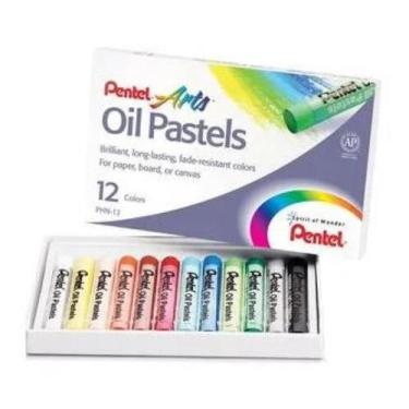 Imagem de Giz pastel oleoso c/12 cores   phn 12 - PENTEL