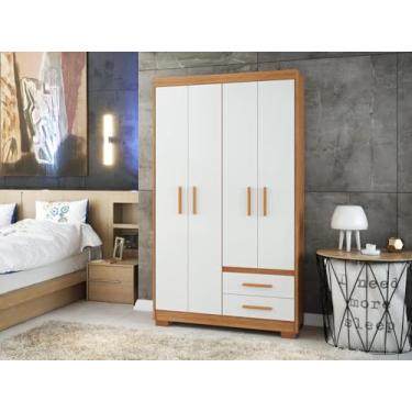 Imagem de Armário Para Quarto De Solteiro Freijo Off White Com 2 Gaveta 1,05 Pry