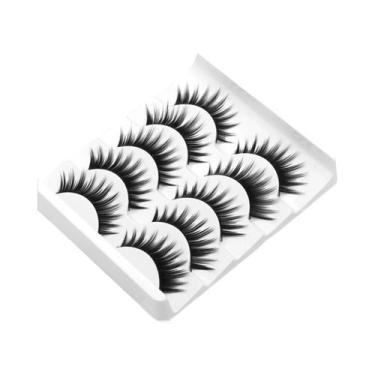Imagem de Cílios Postiços Cat Eye 6D Wispy Natural Look Clear Band 5 6 Pares GRO