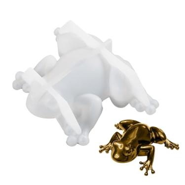Imagem de Molde de silicone sapo para artesanato em resina, moldes de estatueta de animais 3D fofos para projetos de arte, faça você mesmo, fundição de resina, estatuetas feitas à mão, vela de gesso de argila e