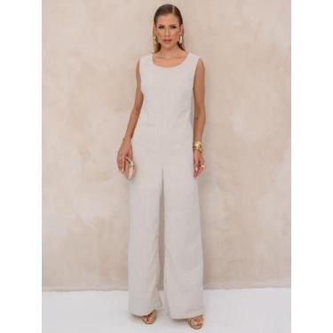 Imagem de Macacão Longo Feminino com Design Amplo e Bolsos Elegantes - Lumia, Be