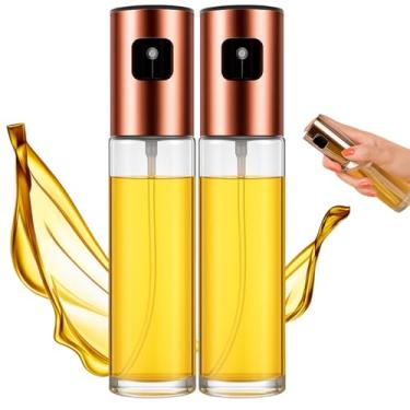 Imagem de kit 2 Spray Azeite Vinagre de Vidro Óleo Borrifador Pulverizador Galheteiro Frasco Culinário Design Elegante Prático Econômico Saudável Versátil Multiuso 100 ml Premium