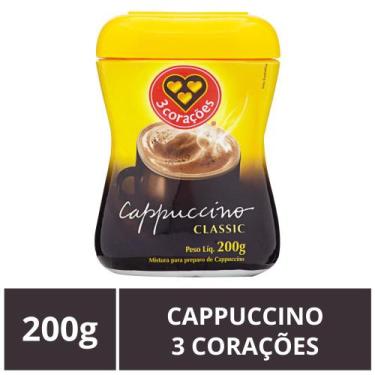 Imagem de Cappuccino Solúvel, 3 Corações, Pote 200g - Três