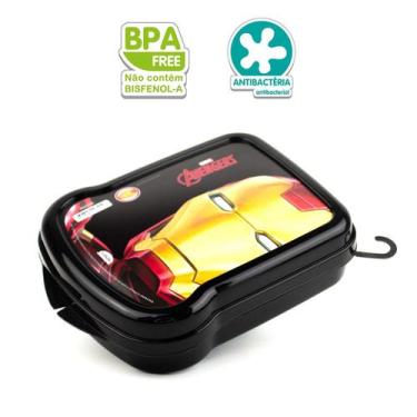 Imagem de Sanduicheira Infantil Homem de Ferro de Plástico Lancheira Escolar Pla