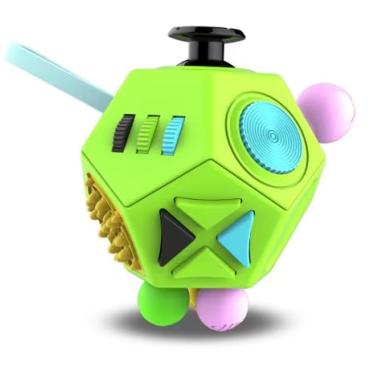 Imagem de Brinquedos De Cubo De 12 Lados, Brinquedos De Inquietação Aliviam O Estresse E A Ansiedade Para Crianças, Adolescentes E Adultos Com Dda, Toc, Tdah, Autismo (Verde)