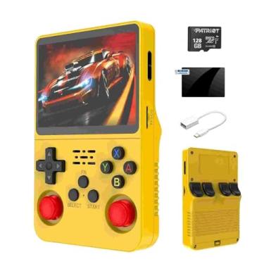 Imagem de Ugtenversi R36s Handheld Retro Gaming Console Linux System 128G TF Card, Support 20000+ Games, Portable Pocket Game Console 3.5-inch IPS Screen (red/128G)