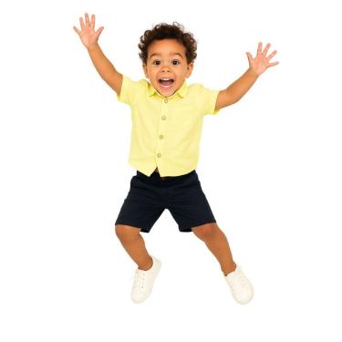 Imagem de Conjunto Infantil Masculino Camisa + Bermuda em Sarja