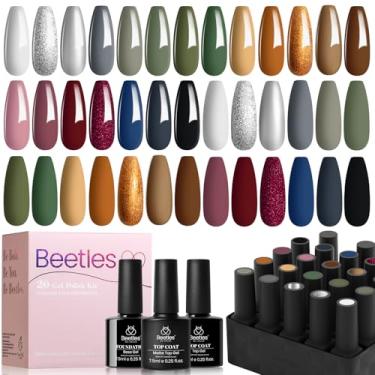 Imagem de beetles Gel Polish Conjunto De Esmaltes Em Winter: 23 Peças, Marrom Bordô, Dourado, Nude, Rosa, Preto, Branco, Kit Com Glitter, Base Fosca, Acabamento Brilhante, Cobertura Uv Para Mulheres