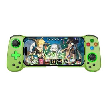 Imagem de Controle de telefone sem fio para iPhone/Android, controle de jogo móvel com joystick Hall, adequado para jogos Xbox Cloud, PS Remote Play, Steam Link, Call of Duty e muito mais - verde com luz