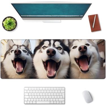 Imagem de Mounidso Husky Tapete de rato grande, tapete de rato para jogos, base de borracha antiderrapante, acessórios de escritório, tapete de mesa, tapetes de rato para cães para escola, trabalho, decoração