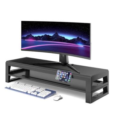 Imagem de Suporte de monitor GECKOSTROLL, elevador de mesa para laptop de metal 