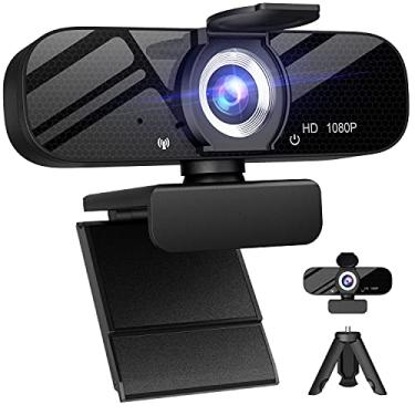 Imagem de Webcam Full HD 720P com microfone embutido e tripé giratório para computador desktop ou laptop