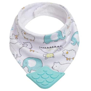 Imagem de Bandana Buba com Mordedor em Silicone Animais Azul