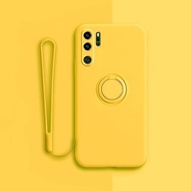 Imagem de Capa magnética de silicone para Huawei P30 P20 Pro P30Pro P20Pro P40 Nova 5T Mate Honor 20 Capa com suporte de anel P 30 A, amarelo, para Huawei P30 Pro