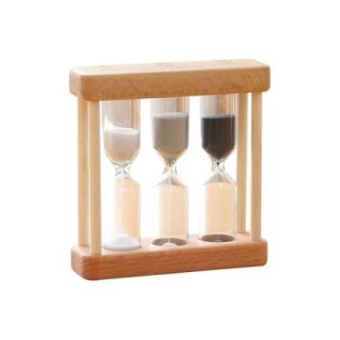 Imagem de Temporizador de areia com moldura de madeira pequena de 1/3/5 minuto, decoração de casa, vidro, ampulheta, cozinha, cozinha, areia, temporizadores, ampulheta, decoração de mesa para escritório, escola
