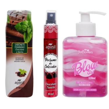 Imagem de Kit Blow Girl + Perfume de Calçinha + Sabonete Intimo Apinil Chocolate