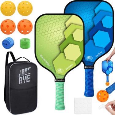 Imagem de Conjunto de pás Pickle-Ball JonCaye Cyclone com 2 raquetes e 4 bolas