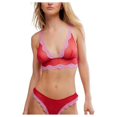 Imagem de Free People Sutiã feminino longo no meio da semana, Combo rosa e vermelho, P